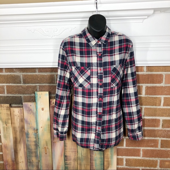 Just like the 90s Plaid HiLow Button Up Shirt - Picture 1 of 7